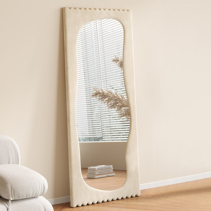 Miroirs pleine longueur rectangulaires en tissu, Beige, 66.93" H x 23.62" W