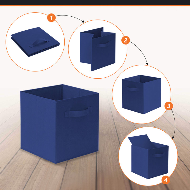 Fabric Foldable Storage Boxes Clothing Storage, Blue