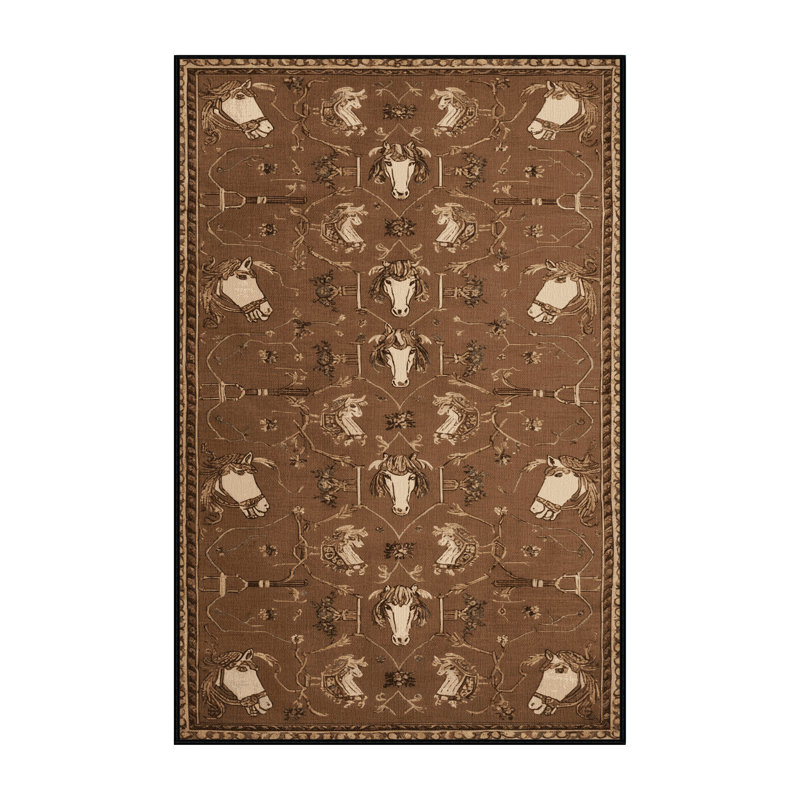 Tapis brun français lavable à la machine, Tapis de couloir 2 pi x 4 pi