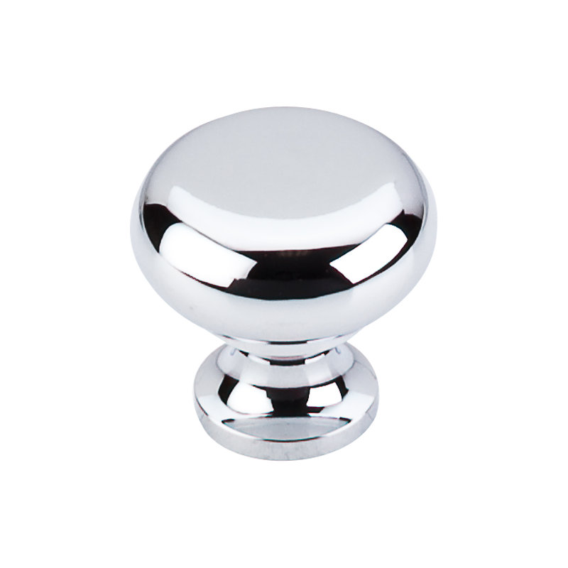 Flat Faced 1 1/4" Diameter Round Knob, Polished Chrome