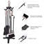Amiyiah Iron Fireplace Tool Set