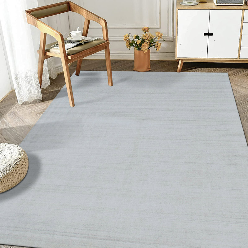 Xena Maya Ivory Handmade Wool & Viscose Ivory/White Transitional Solid 5' x 8' Area Rug