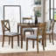 Ensemble de salle à manger moderne 5 pièces, table carrée en bois avec 4 chaises rembourrées pour la cuisine et la salle à manger