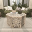 Table basse en bois massif sculpté floral Kenery-1484936500