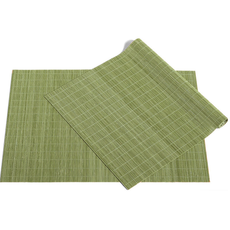 Callam Rectangle Bamboo Dining Linen Set, Green, 2