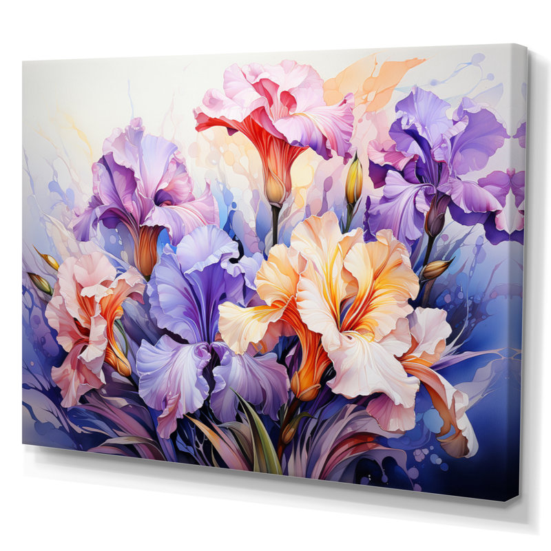 Iris, impression sur toile, impression de nature fleur de prairie, Toile tendue, H 12 po x l 20 po x P 1 po