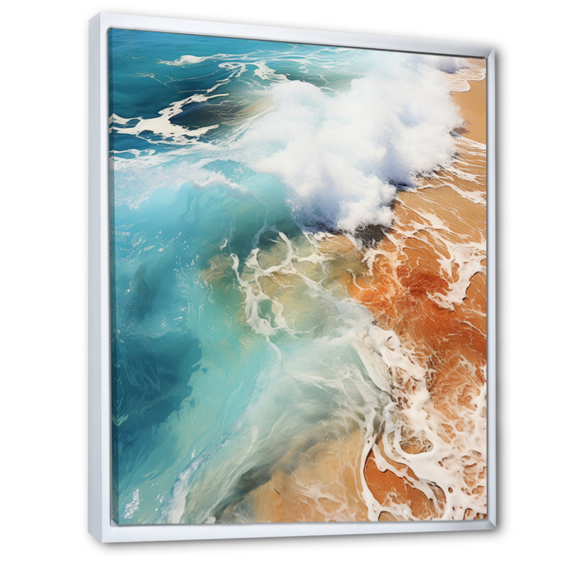 «Beach Photo Tranquil Tide V», reproduction sur toile, H 44 po x l 34 po x P 1,5 po, Cadre flottant blanc