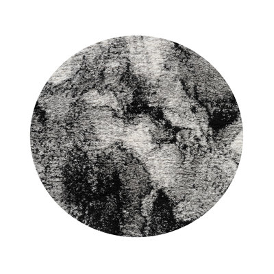 Shag Adrian Grey/Black Rug