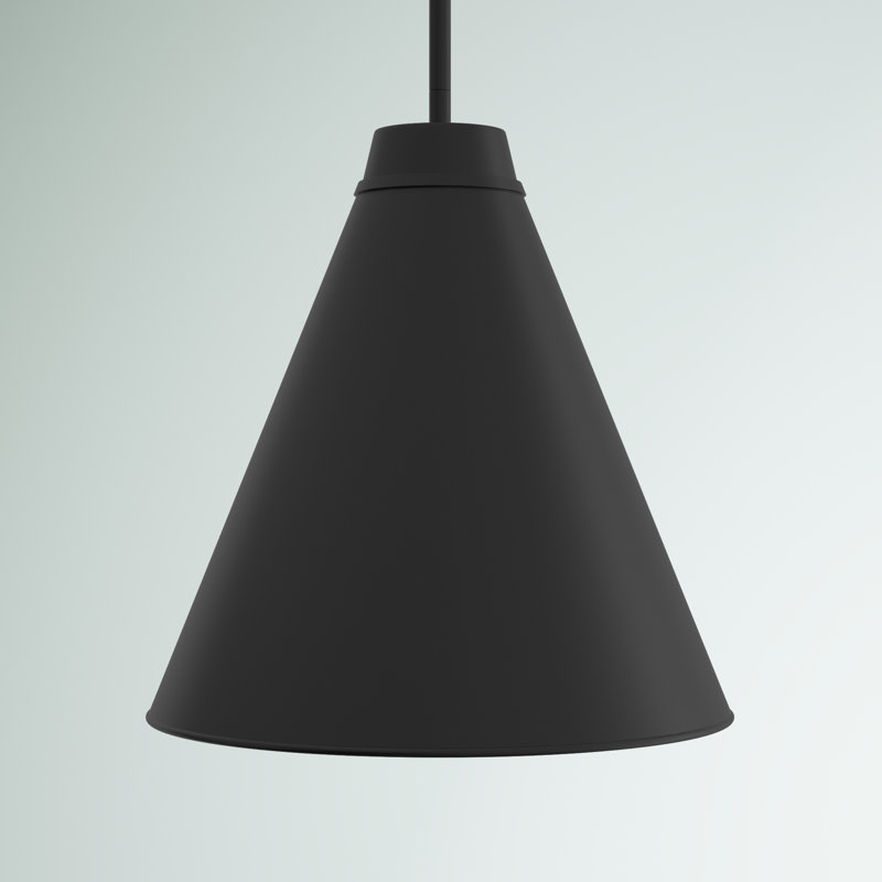 Haveman 1-Light Dimmable Adjustable Length Pendant, Matte Black, 18.5" H x 18" W x 18" D