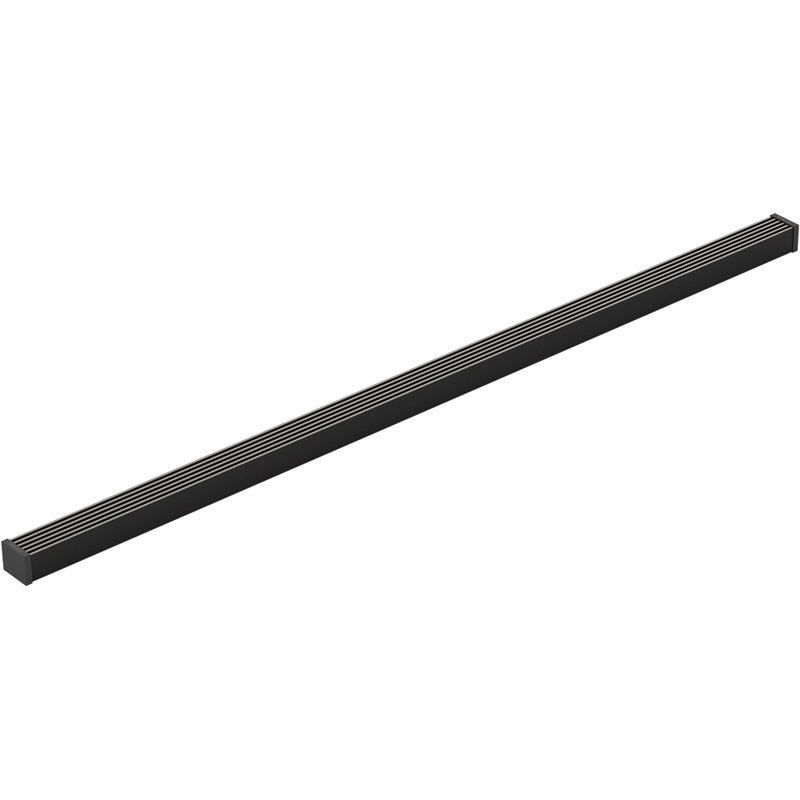 Linear Grid Shower Drain, Matte Black