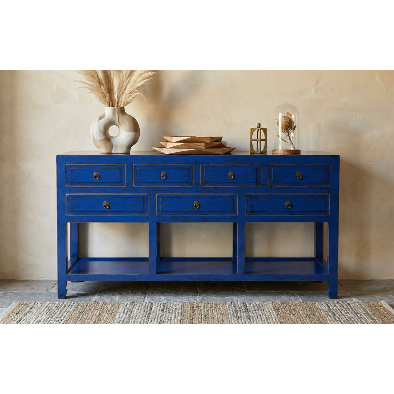 Annegreet 152cm Console Table, Peacock Blue
