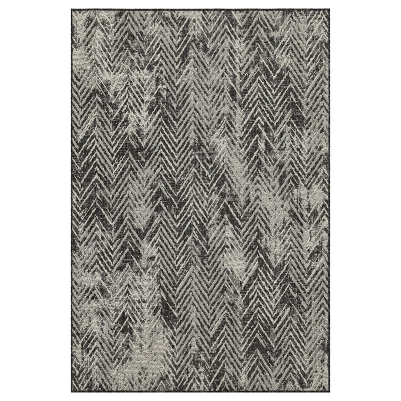 Durable Polypropylene Modern Anthracite Rug For Indoor & Outdoor Spaces