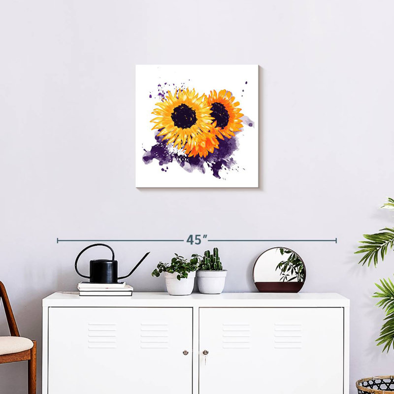 Harnek tournesol encre éclaboussure, H 20 po x l 20 po