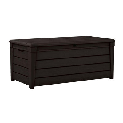 Keter Brightwood 120 Gallon Large Durable Outdoor Storage and Weather Resistant Resin Deck Box 