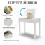 Bureau de coiffeuse multifonctionnel avec éclairage réglable à 3 niveaux avec miroir rabattable et rangement Table de maquillage profonde 15,75 po 2 tiroirs et 3 boîtes de rangement amovibles Bureau de bureau compact blanc-1178006572