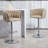 360° Fabric cover Swivel Bar Stools Set of 2, Adjustable Counter Height Bar Chairs with Woven Back & Footrest,Silver chromed Bar Stools for Kitchen Island, Cafe, Pub-820814077