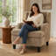 Fauteuil d'appoint moderne - Canapé simple moelleux avec dossier ergonomique et pieds en bouleau-1350276614