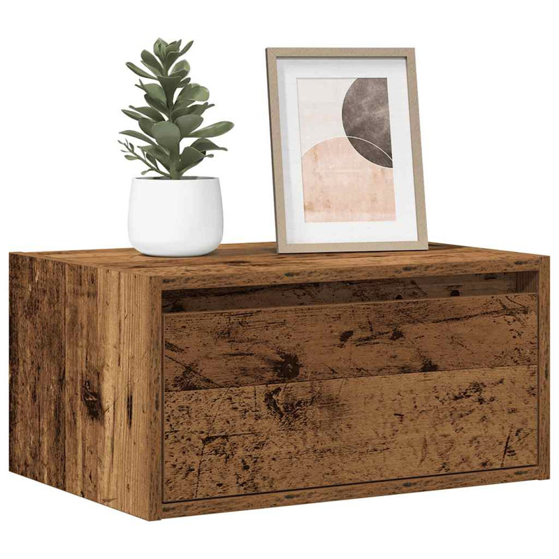 51 cm W Bedside Table, Old Wood