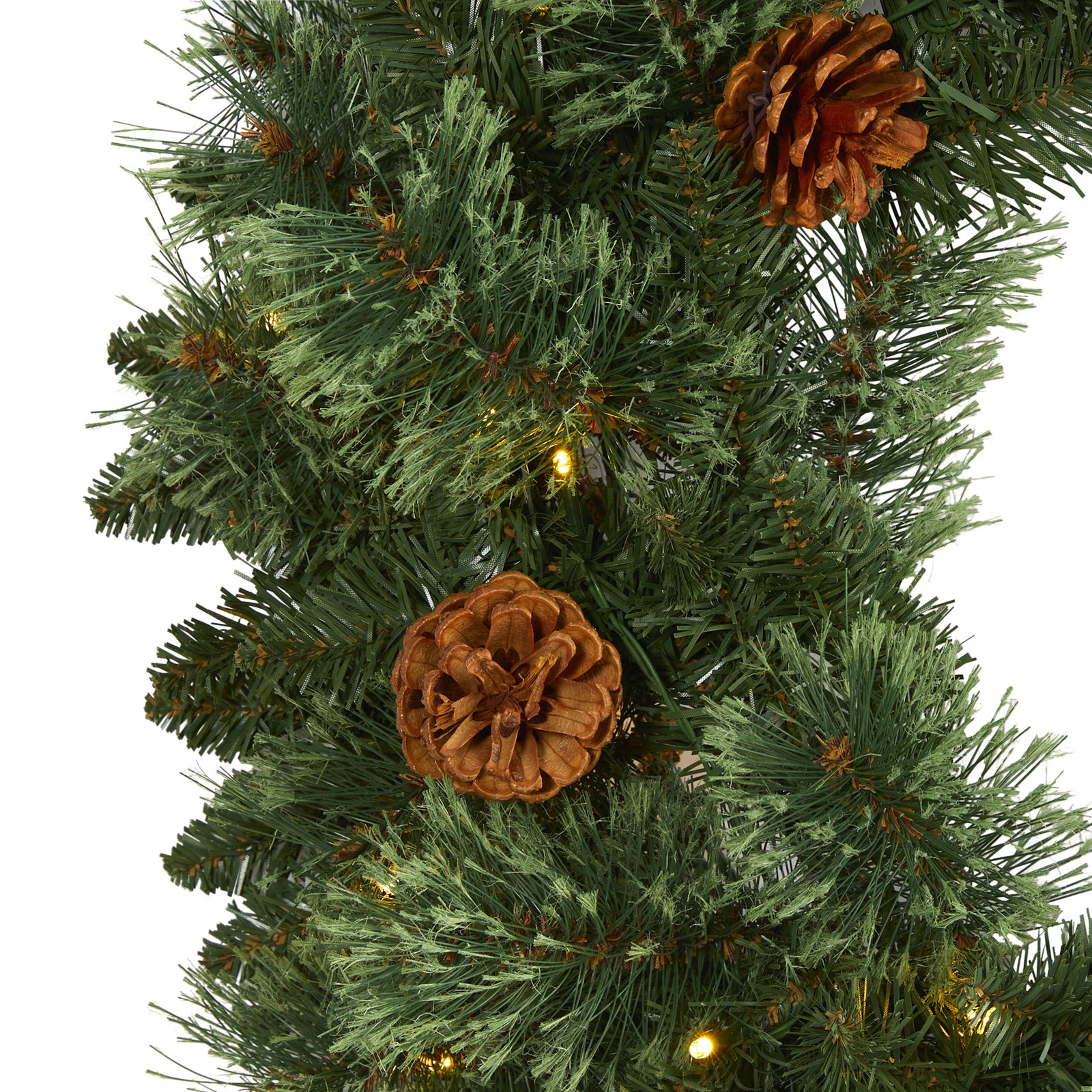 24'' Faux Pine Lighted Wreath