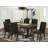 7-piece set with Cement Color small kitchen Table top and 6 Wire Brushed Black parson chairs with Nail heads and High Stylish Chair Back, Wire Brushed Black Finish-496512878-496512877-496512876