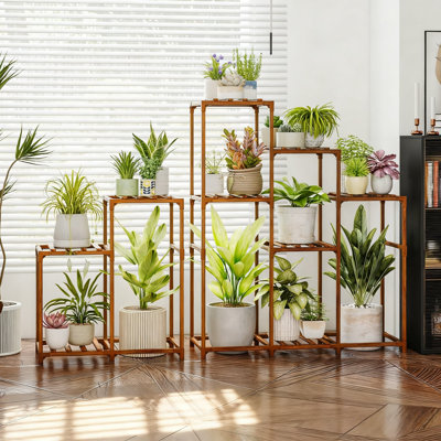 Grand support à plantes pour l'intérieur et l'extérieur pour plusieurs plantes en pot