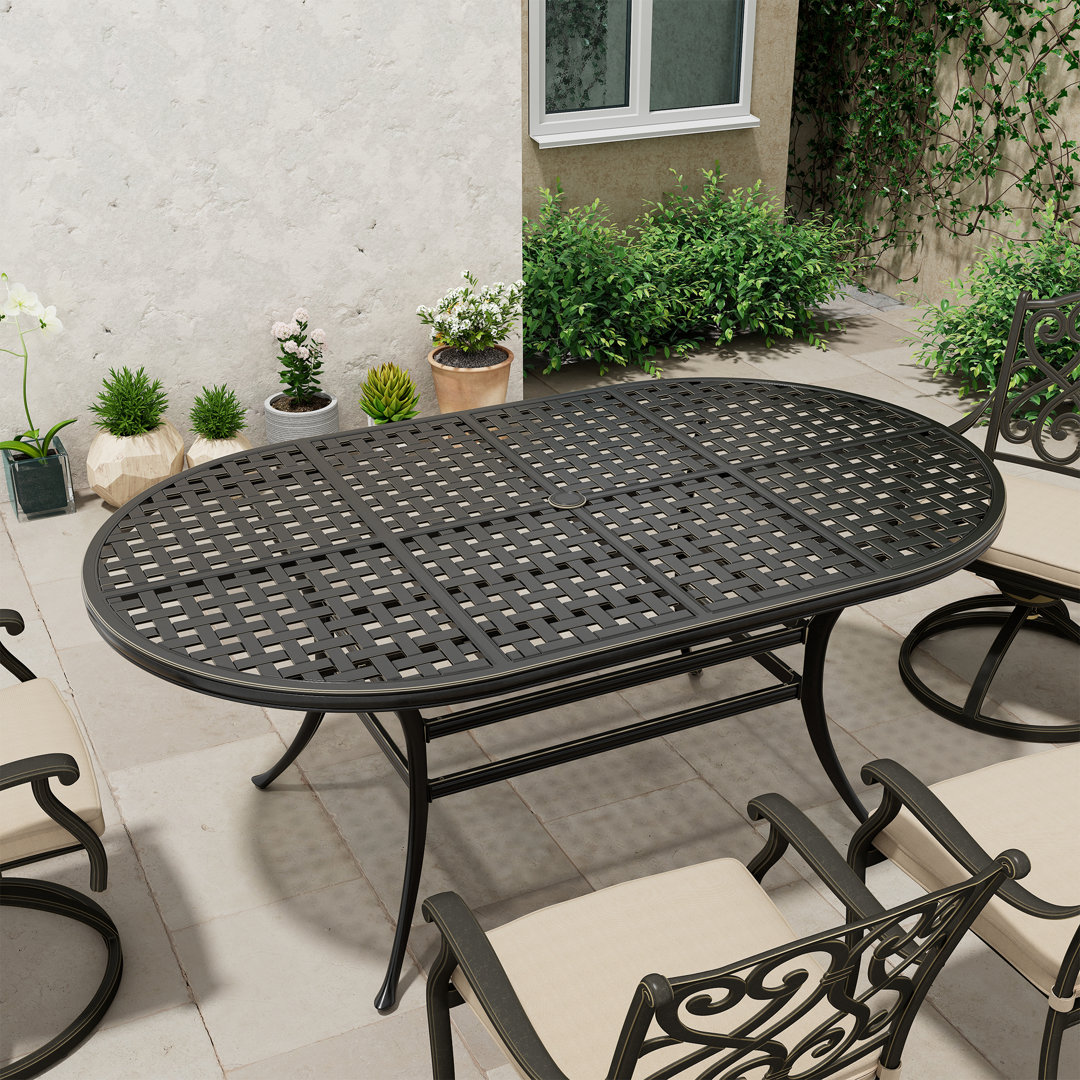 Salena Oval 72.24'' L x 41.97'' W Cast Aluminum Outdoor Dining Table Alcott Hill®