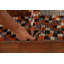 Tapis unique en laine noué à la main 6 pi 10 po x 9 pi 6 po nouvel âge en rouge / bleu / orange