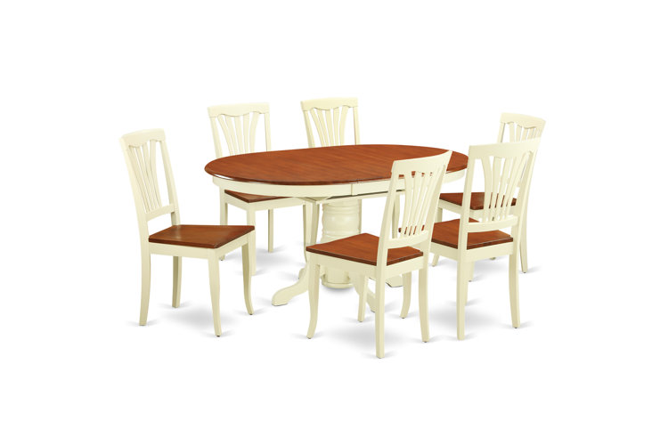 Denis Butterfly Leaf Rubberwood Solid Wood Dining Set