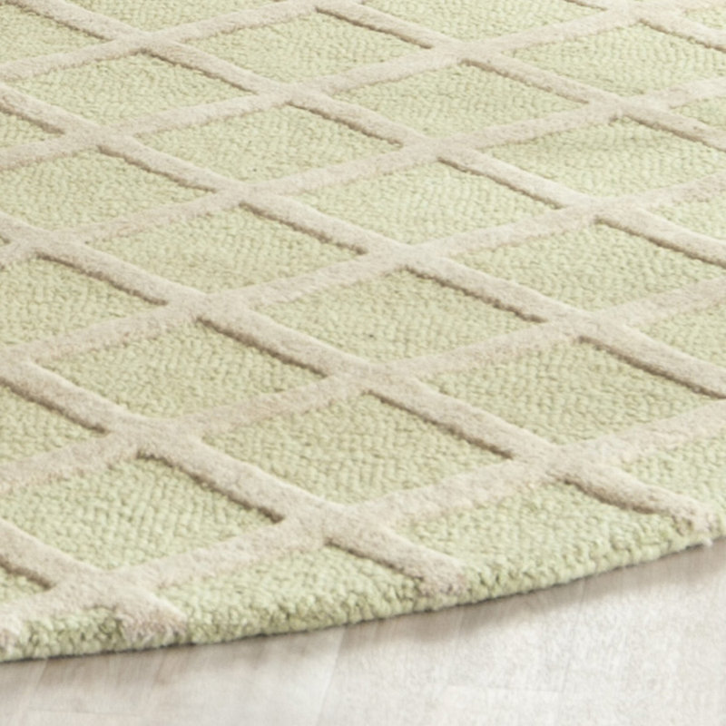 Sanyla Hand Tufted Wool Geometric Rug, Round 6'