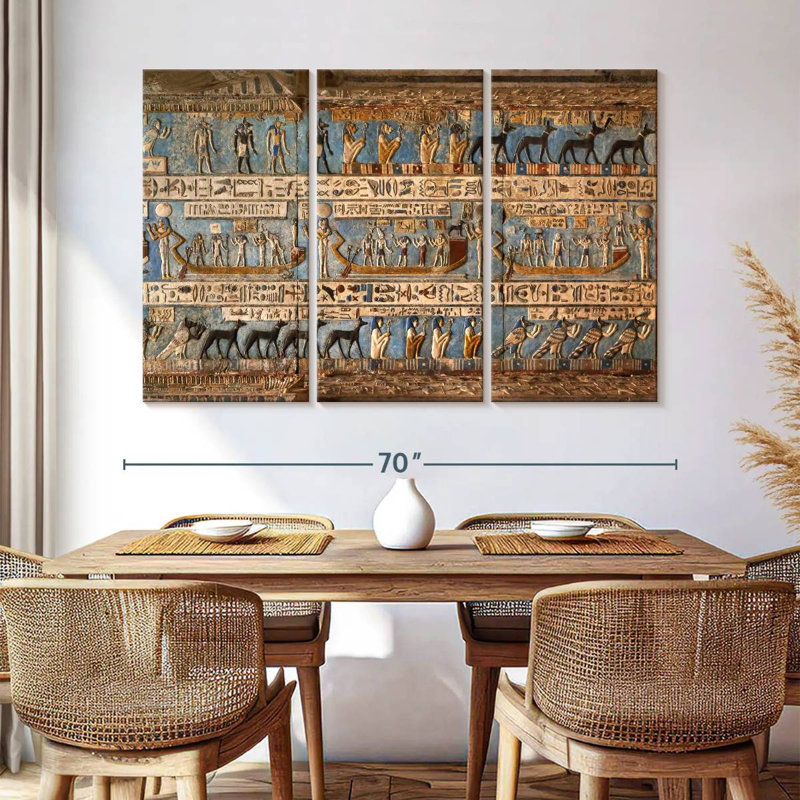 Sebbie Elaborate Egyptian Carvings, 42" H x 65" W