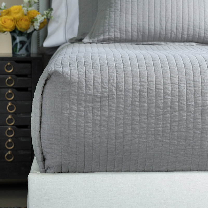 Tessa Coverlet, Queen Coverlet, Light Gray