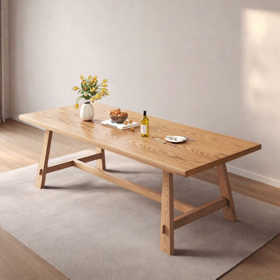 Nordic style rectangular solid wood dining table