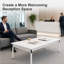 Table basse rectangulaire moderne de 47,2 pouces avec dessus blanc et pieds en métal