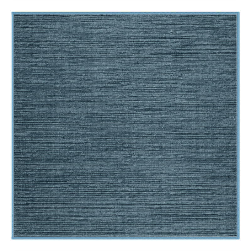 Machine Washable Solid Blue Area Rug, Square 4'