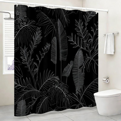 Rideau de douche Tropical Line Line Loft Space 72 x 72 po, noir