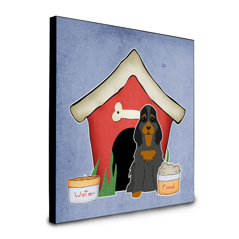 Panneau mural d’art collection dog house Scarvinia, Épagneul cocker noir / brun clair