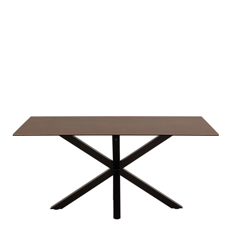 Metal Base Dining Table, Brown