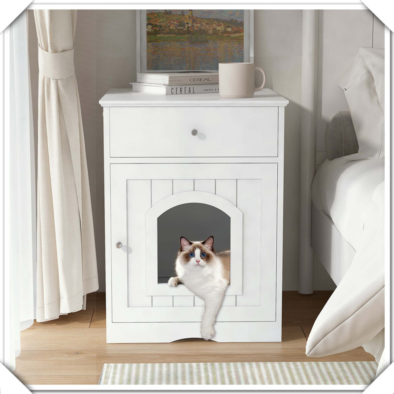Caisse en bois pour animal de compagnie, Blanc