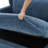 Plush Navy Upholstered Chenille Accent Chair with Oversized Cloud Cushions and Movable Ottoman-1413960644