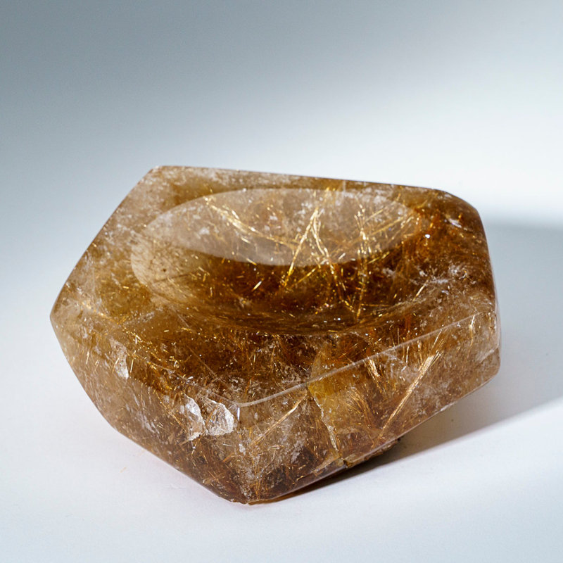 Genuine Polished Rutile Quartz Soap Dish From Brazil (2.5 Lbs)