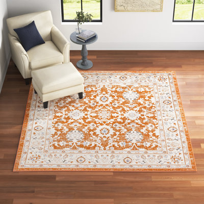 Floral 63cm X 63cm Area Rug