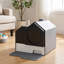 Bac à litière pour chat avec couvercle, bac à litière recouvert, facile à nettoyer, bac à litière à capuchon avec tapis pour litière, récupérateur de particules-122727041
