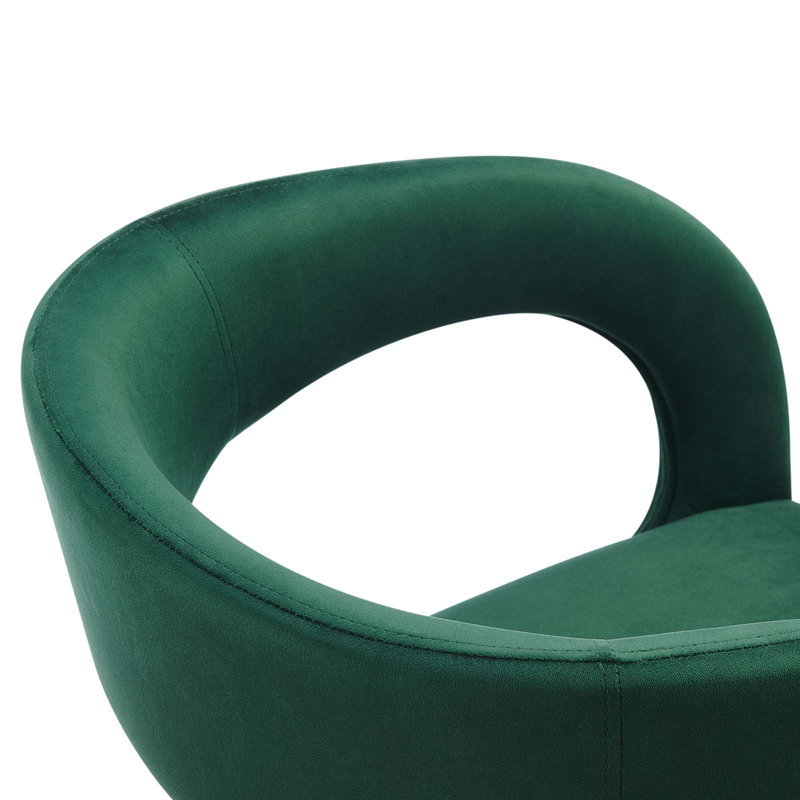 Modway Pinnacle Boucle Upholstered Dining Chair, Velvet Green
