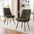 Modern Chenille Fabric Upholstered Dining Chairs Armless Side Chairs with Color-Matched Metal Frame For Kitchen Dining Room-148779385-155127101