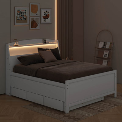 Platform Bed With Trundle And Drawers