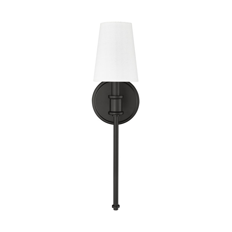 1 Light 5 In. Polished Nickel Sconce, Matte Black