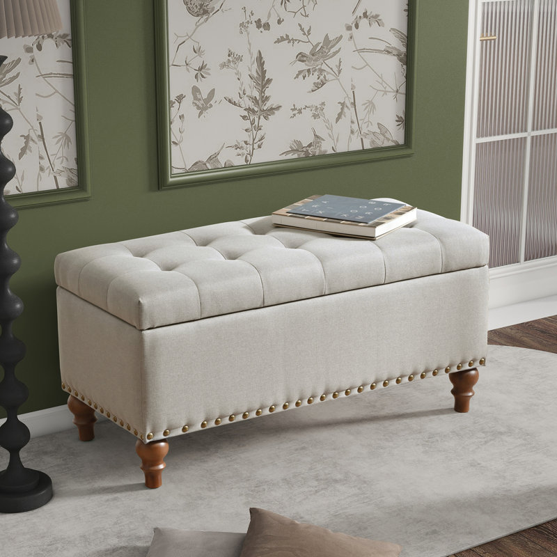 Rangement en lin beige - structure stable, pour la chambre à coucher, le salon, la charnière multifonctionnelle de l'espace de rangement supplémentaire de l'entrée, compartiment