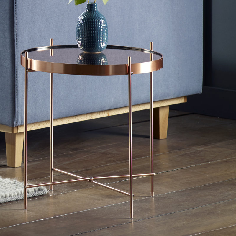 Yasmina Tray Top End Table, Copper