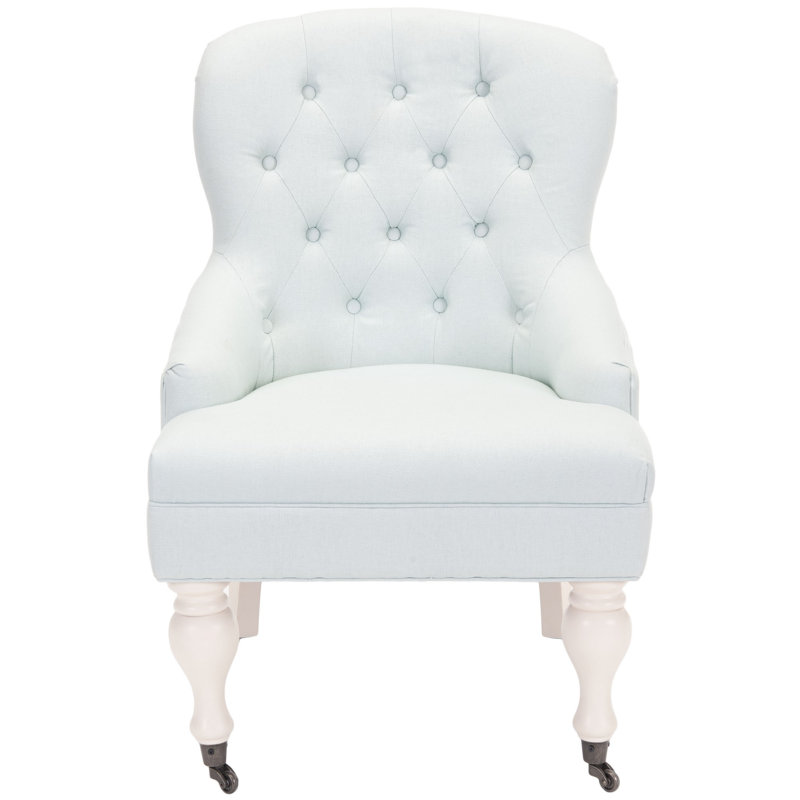 Upholstered Armchair, No, Robin's Egg Blue, Brown