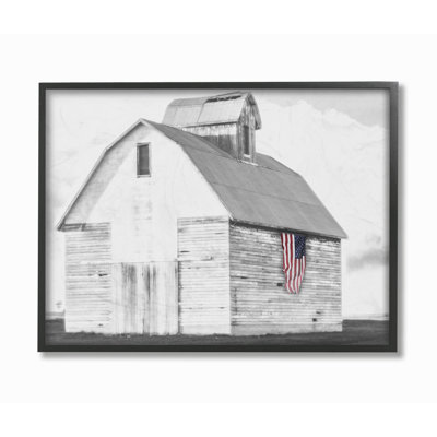 «Rustic US Barn Flag Black and White», impression